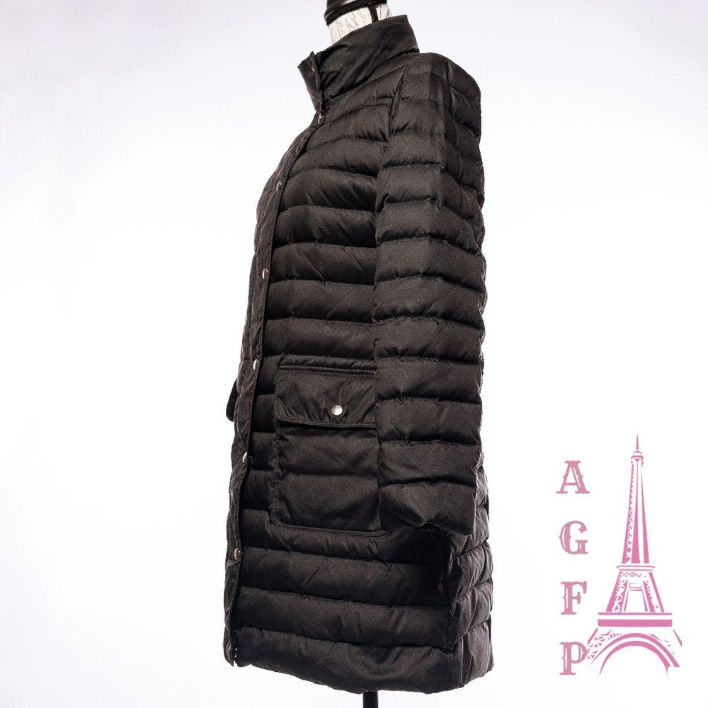 Theory long black puffer coat - Picture 3 of 14